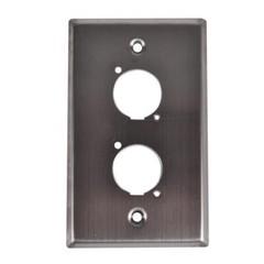 Stainless Steel Wall Plate with Dual D Size Connectors Pro Audio Install