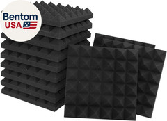 Acoustic Panels – 12 Pack 12X12X2 Inches Black Pyramid Acoustic Foam, Fire-Proof