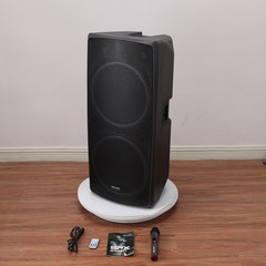 Dual 15″ Transparent Shell Bluetooth Party Speaker W/ LED Light Portable Trolley