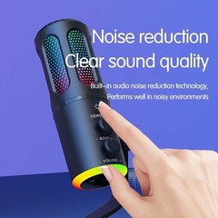 Sturdy Plug-And-Play Portable Gaming-Friendly USB Interface Streaming Microphone
