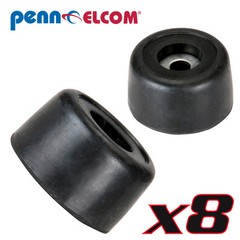 Eight Penn Elcom F1692 Rubber Cabinet Foot 1″ Dia. x 0.5625″ H Heavy-duty