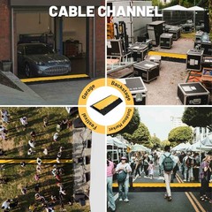 Yescom 3 Channel Rubber Cable Ramp 40000 Lbs Wire Cord Ramp Hose Cover Protector