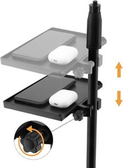 Adjustable Microphone Stand Tray 7.9″ x 5.5″ – 4.5lb Capacity for Live Streaming