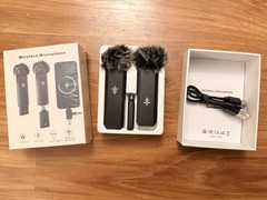 Wireless Clip-On Microphone 2TX 1RX Lightning for iPhone/iPad Noise Cancel