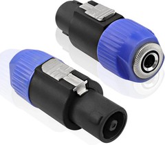 (2) Two Speakon Speaker Male to 1/4″ TS Female Converter Adapter for NL4FC C411