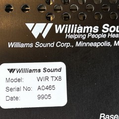 Williams Sound WIR TX8 Multi-Channel Infrared Emitter, 95 kHz or 250 kHz