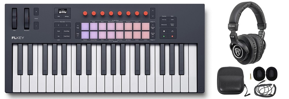 Novation FLkey 2 37 Key MIDI Keyboard Controller for FL Studio+Headphones