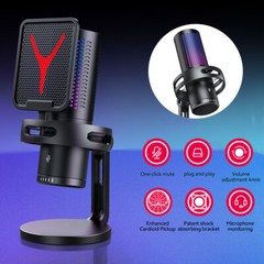 Gaming Microphone USB Computer Microphone for PC Mac PS4/5 Condenser Podcast RGB