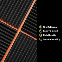 12-96 Pack Acoustic Panels Sound Absorbing Noise Proofing Studio Foam Wall Tiles