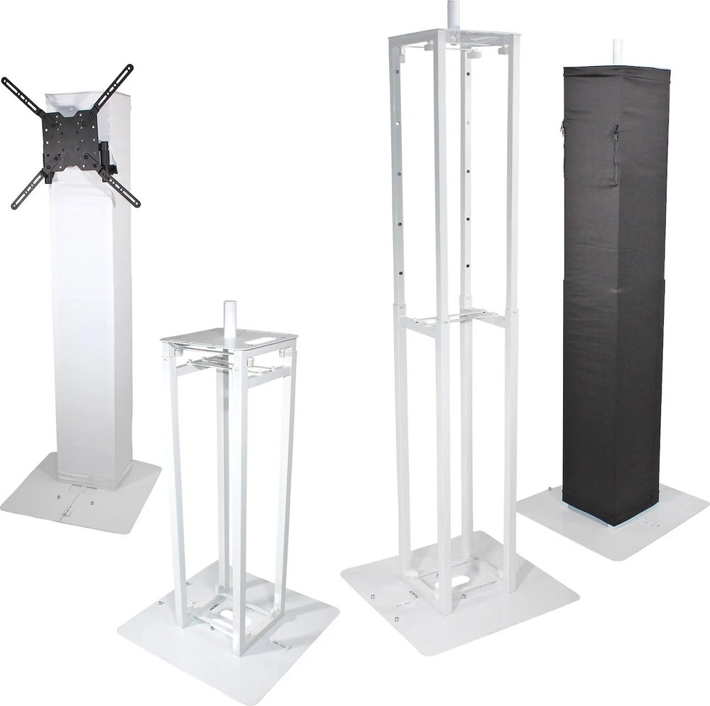 Flex Totem TV – 3ft to 6ft Height Adjustable Totem Stand Incl. TV Mount, Fold…