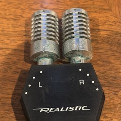 Vintage Realistic Electret Condenser Stereo Duel Microphone 33-1065 Untested