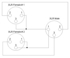 2x XLR mono to 1x XLR stereo cable (for Behringer P2, Fisher Amps Stick,…)