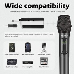 Rechargeable Handheld Wireless Microphone Set with USB-C Charging & 160 Ft Range