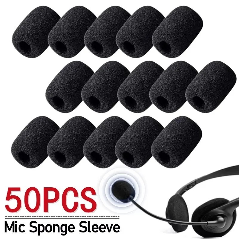 10pcs Mini Sponge Foam Microphone Headset Sponge Windscreen Mic Cover 6-8mm