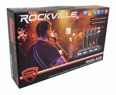 Rockville RWM-4US Quad Wireless UHF 4 Microphone System w/Adjustable Frequency
