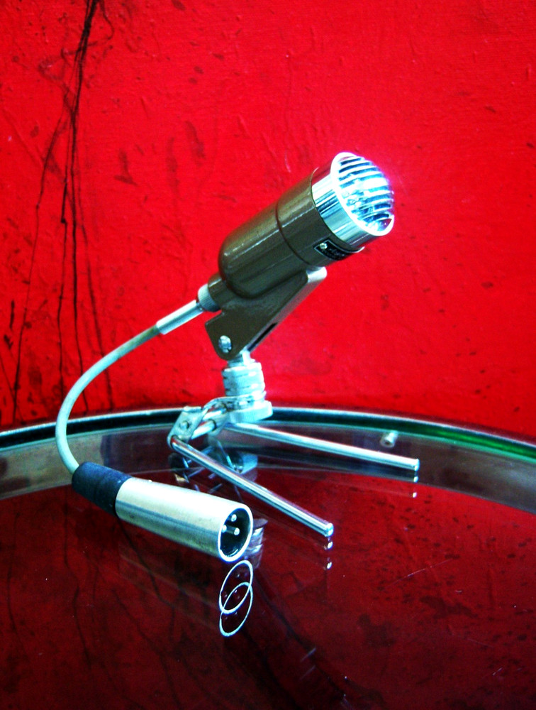 Vintage 1960’s Argonne AR-16 Dynamic harp microphone w stand Calrad Lafayette