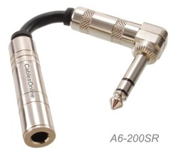 5-in Right-Angle 1/4″ Stereo 6.3mm Male/Female Audio Extension Cable
