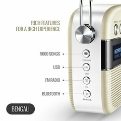 Carvaan Bengali – Portable Music Player with 5000 Preloaded Songs, FM/BT/AU