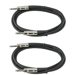 PAIR 12 GAUGE 1/4 to 1/4 PA DJ pro audio speaker monitor amp 6ft foot cable cord