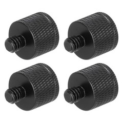 MECCANIXITY 4Pcs Mic Stand Adapter 3/8 Female to M6 Male Thread M6x1mm, Black