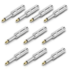 10pc 1/4″MONO TS Phone Audio Phono Guitar Cable Male Connector Plug Jack 6.35mm