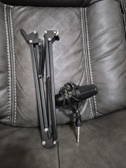 DSCHLZY Black Condenser Microphone, Wired XLR 3-Pin, Shock Mount