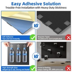 20 Pack Acoustic Panels with Self Adhesive, 12″ X X 20 Brick, Black
