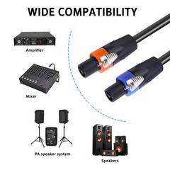 Colored Speakon Cables 12 Feet 4 Conductor 4 Wire Pro PA DJ Speaker Audio Cable