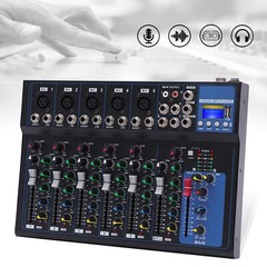 110V 7-Channel Bluetooth Portable Audio Mixer USB DJ Sound Mixing Console Board