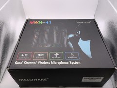 Melonare Quad-channel Wireless Microphone System Mwm-41 NEW 4×10 Adj Frequency