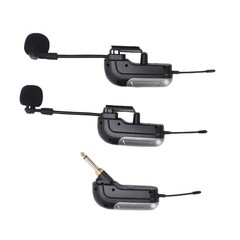 Dual UHF Wireless Accordion Microphone 360 Degree Instrument Pick Up Mic Supply