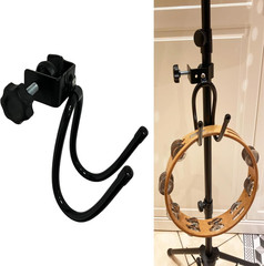 Mic Microphone Stand Tambourine Hanger, Headphone Headset Holder Clip Stand, Eas