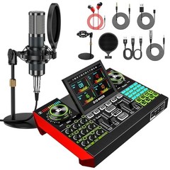 Podcast Equipment Bundle Live Sound Card Audio Mixer