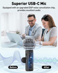 Ultimate USB-C Wireless Microphone Kit with Windscreen & Rechargeable Design
