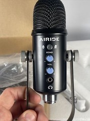 AIRIDE K-7 K7 Condenser Microphone Black With Stand Complete Plug N Play New