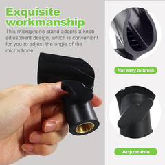 2 Pcs Universal Adjustable Microphone Clip Set, Mic Holder with 5/8″ to 3/8″