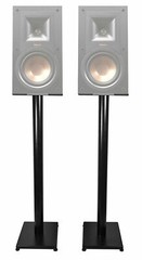Black 37” Steel Bookshelf Speaker Stands For Klipsch R-15M Bookshelf Speakers