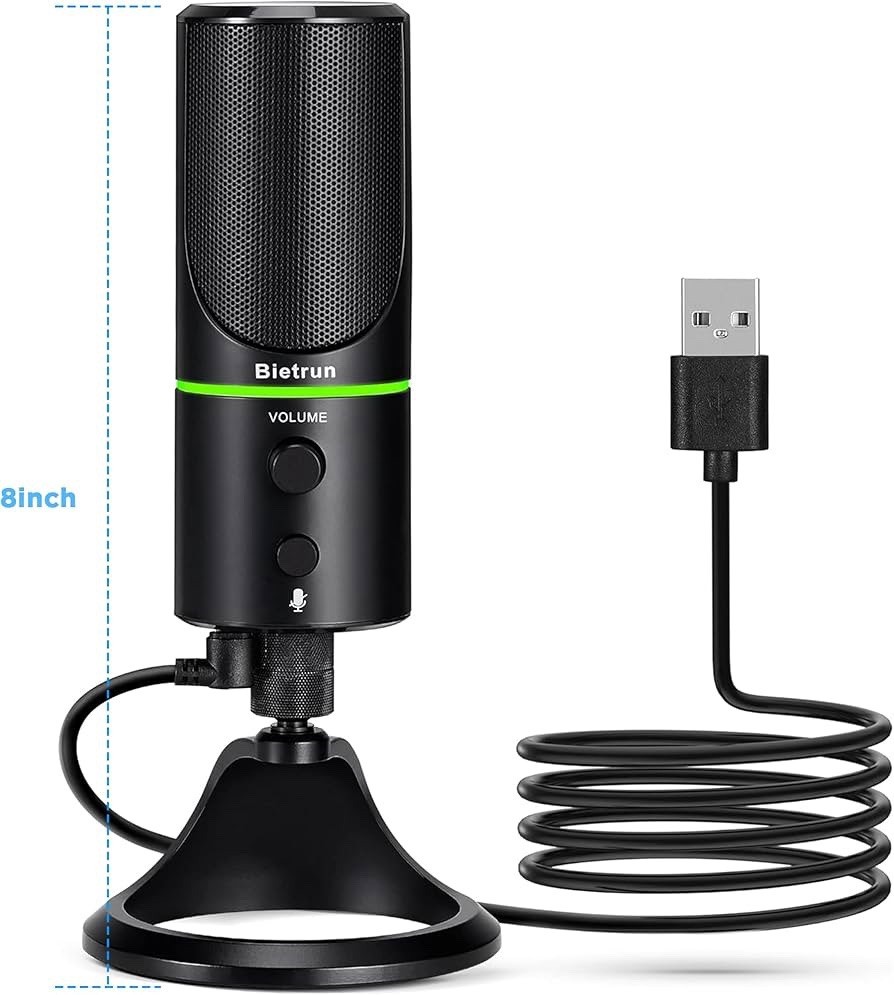 Bietrun One USB Gaming Microphone NEW Plug Play Mute Streaming *No box