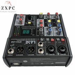 LASE Mini 4 Channel Sound Mixing Console Audio Mixer with USB2.0 audio interface