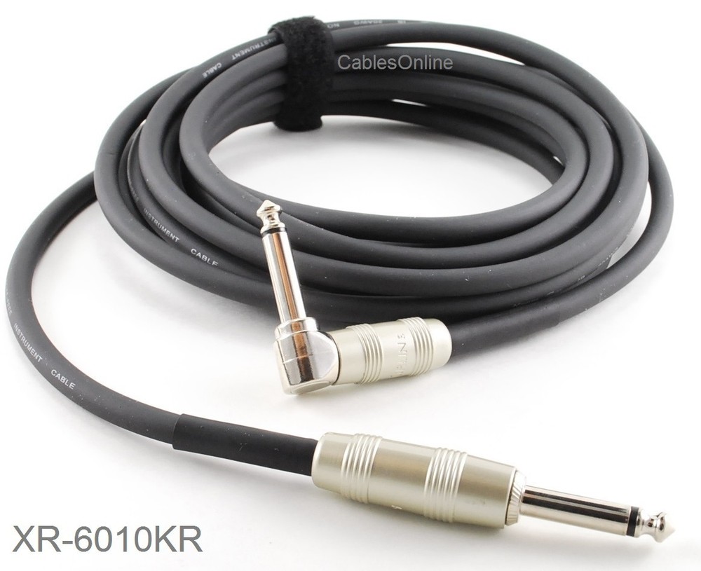 10ft. Kirlin 1/4″ Mono Straight/Right-Angle Male/Male Instrument Cable