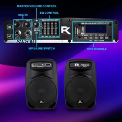 Proreck Audio Dance 15 PA Speaker System Portable 15Inch 2000W 2-Way Powered Set