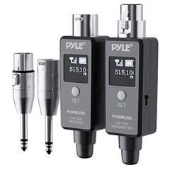 Pyle PDWMU90 Multifunctional UHF Wireless Adapter For Microphones (Dark Gray)