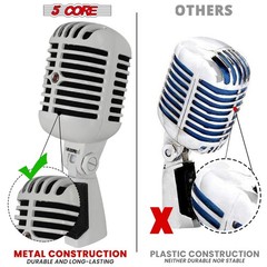 5 Core Retro Dynamic Vocal Iconic Microphone Vintage Classic Unidirectional Mic