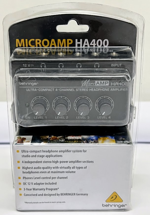 Behringer Microamp HA400 4 Channel Headphone Amplifier Sealed