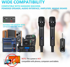 Microfonos inalambricos dobles recargables sistema con eco graves agudos karaoke