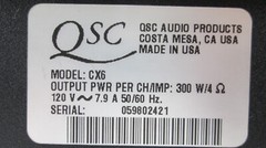QSC CX6 Professional Power Amplifier CX-6 200W/CH @ 8 ohms 300W/CH @ 4 ohm #2333