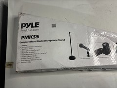 Pyle PMKS5 Compact Base Black Microphone Stand Open Box Adjustable Height