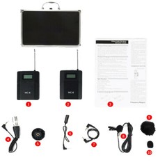 6-Channel UHF Wireless Lavalier MicrophoneLav MIC for DSLR Camera Smartphone