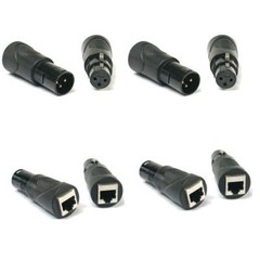 (4 sets) RJ45 Cat5 Ethernet to 3 Pin XLR DMX Female & Male Adapter Sets