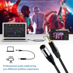3-Pin Mini XLR Male to 1/8″ TRS Balanced Stereo Lavalier Microphone Cable B92